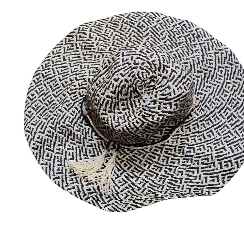 Gap Boho Floppy Beach Hamptons Preppy Paper Hat Medium Large Brim Airy Ocean